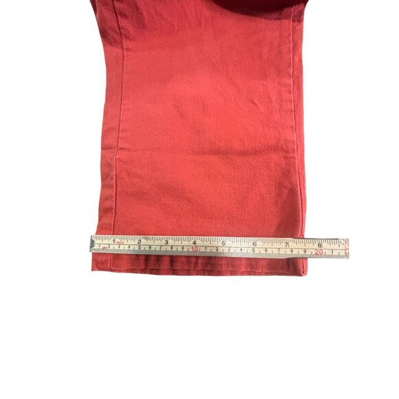 Bill Blass Womens Red Stretch Jeans Size 10 Wide Leg 98% Cotton 2% Lycra - Picture 8 of 8